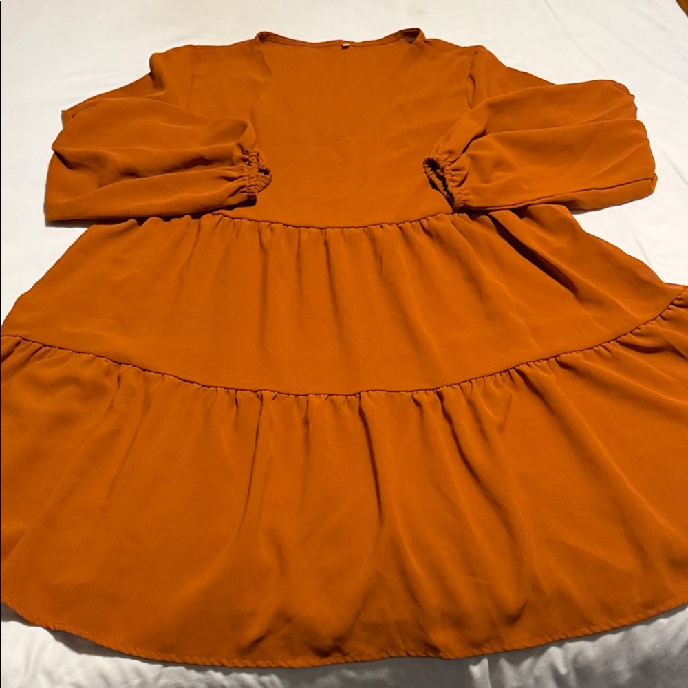 Charming Orange Rust Colored Dress